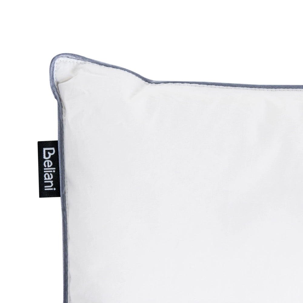 Cuscino basso a triplo scomparto Rivestimento in cotone premium Imbottitura in piuma d'oca Imbottitura in piuma Bianco 80 x 80 cm Teide