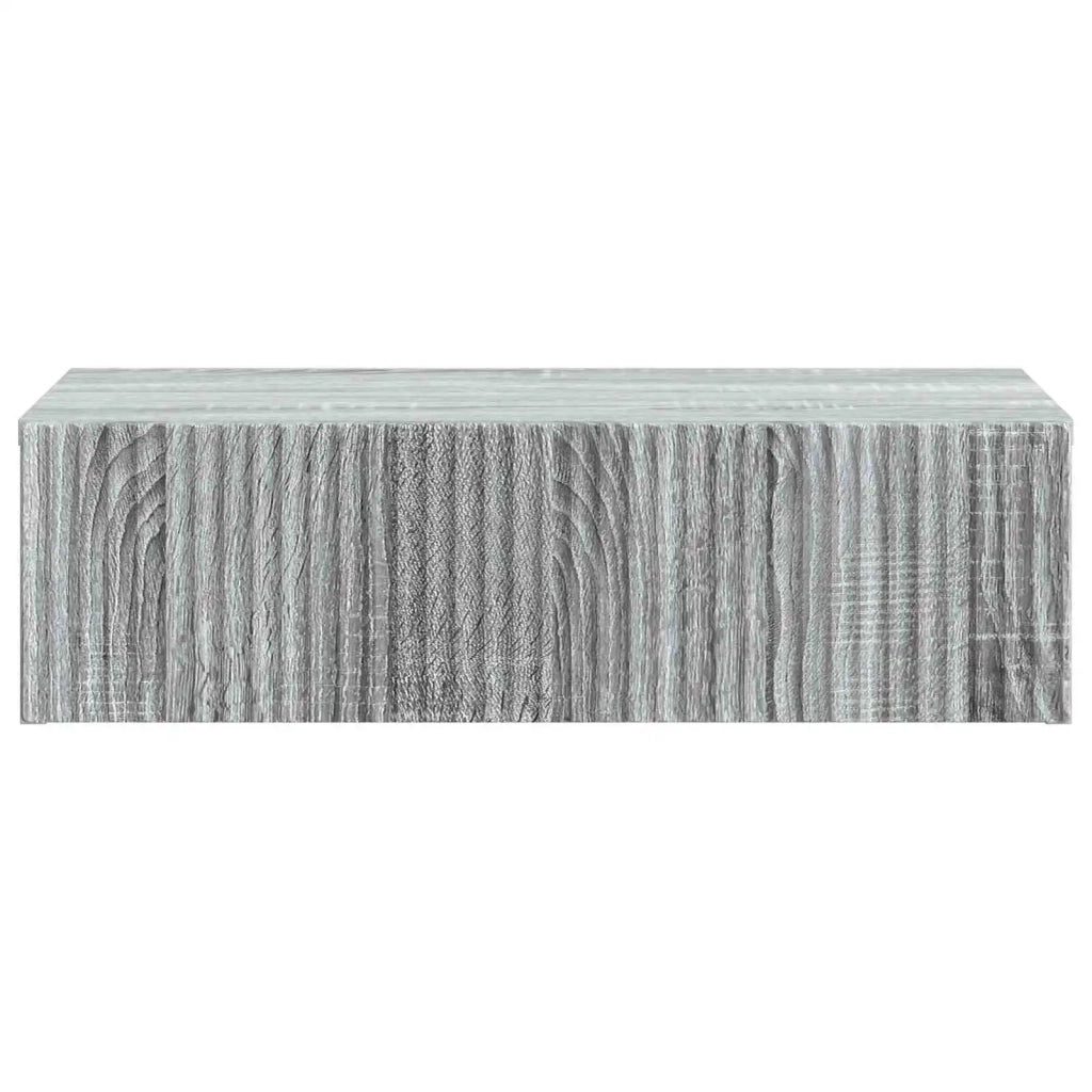 Tavolino da Parete Laterale Grigio Sonoma 59 x 34,5 x 17 cm
