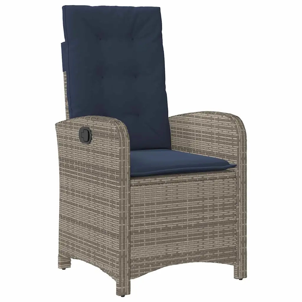 vidaXL Set da Pranzo per Giardino 7 pcs Grigio polyrattan