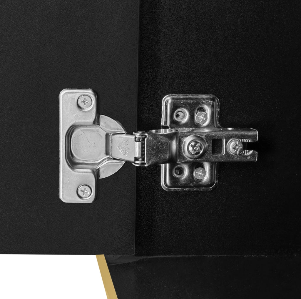 Mobile porta TV con 2 cassetti e ante; MDF e truciolare; 170 cm; nero e oro