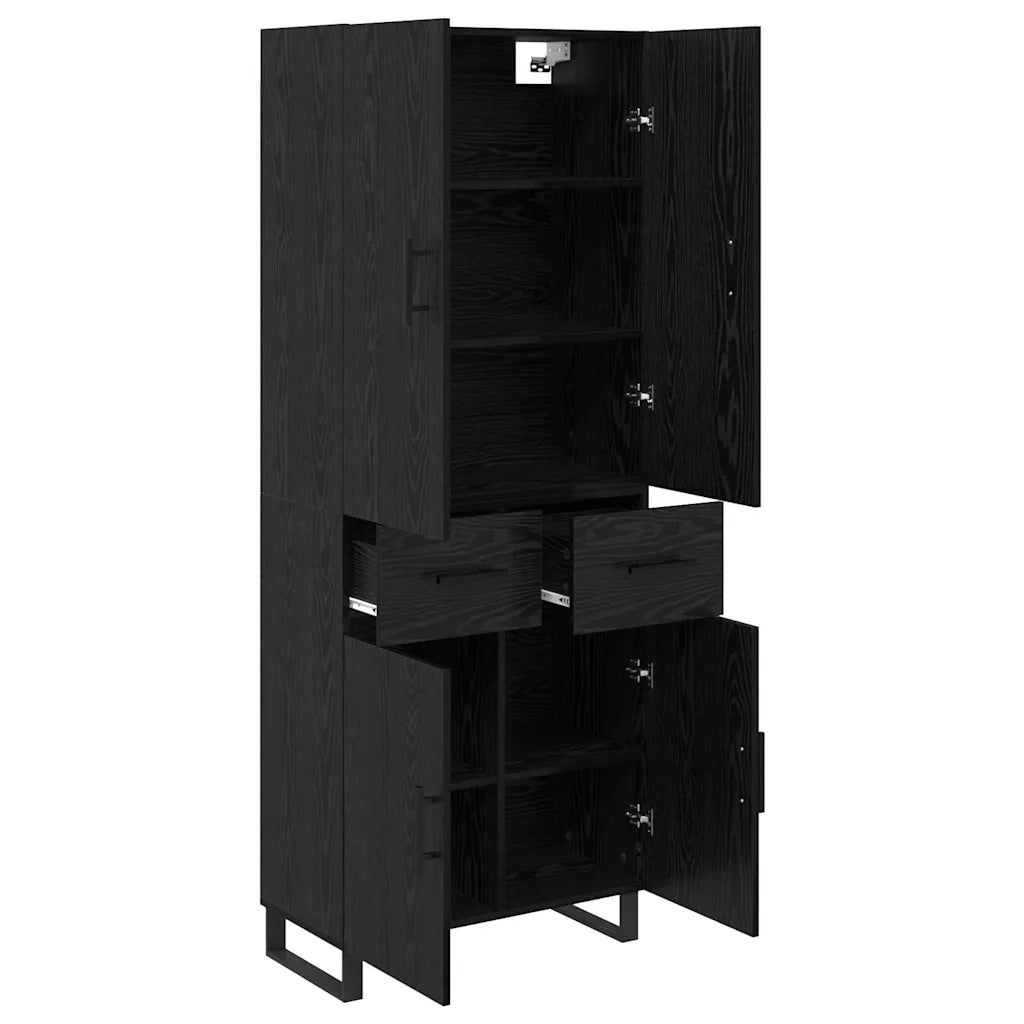 Credenza con cassetto 2 pcs Rovere Nero 69,5 x 34 x 180 cm 3416190