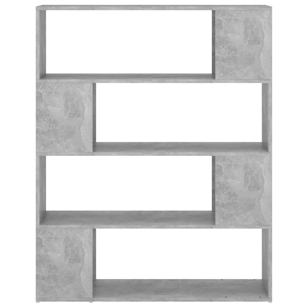 Libreria Divisorio-Scaffale per Libri-Mobile di Stoccaggio Grigio Cemento 100x24x124 cm