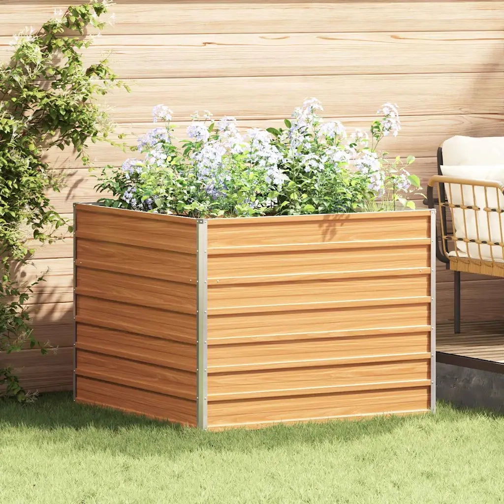 Fioriere | Cassetta per fiori | Letto rialzato da giardino Marrone Chiaro 100 x 100 x 77 cm