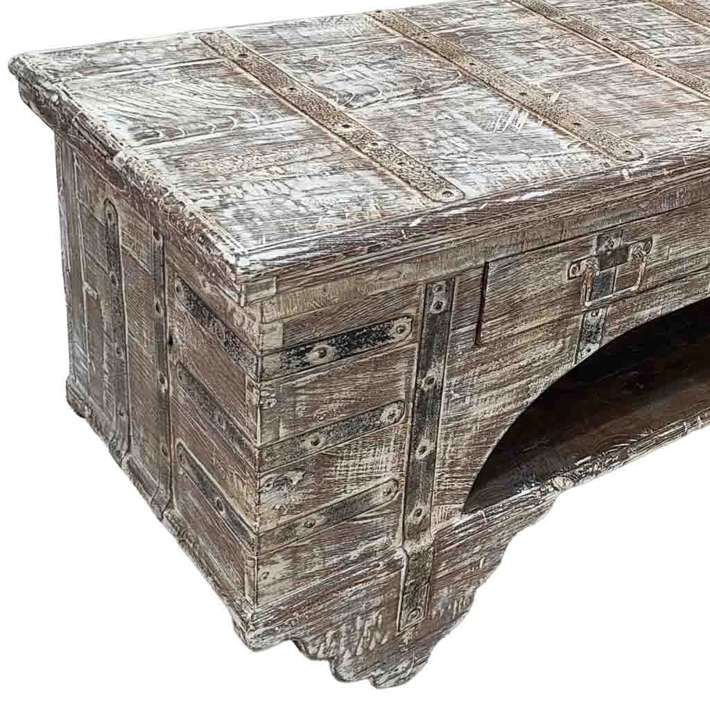 Mobile basso artigianale in legno 165-175x45x57h cm