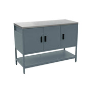 Mobile da esterno in acciaio 3 ante e 1 ripiano, 120cm, blu grigio