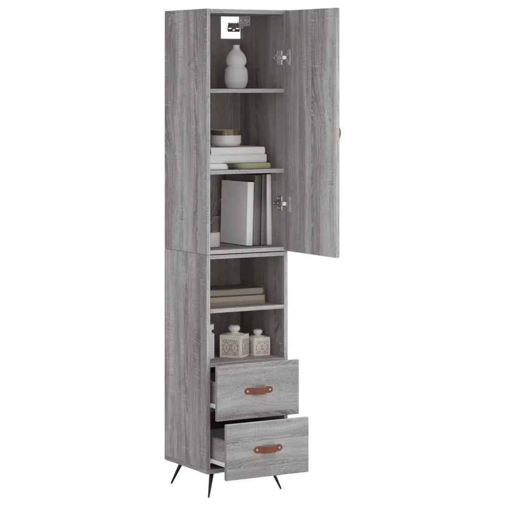 Credenza Grigio Sonoma 34,5x34x180 cm in Legno Multistrato 3198895