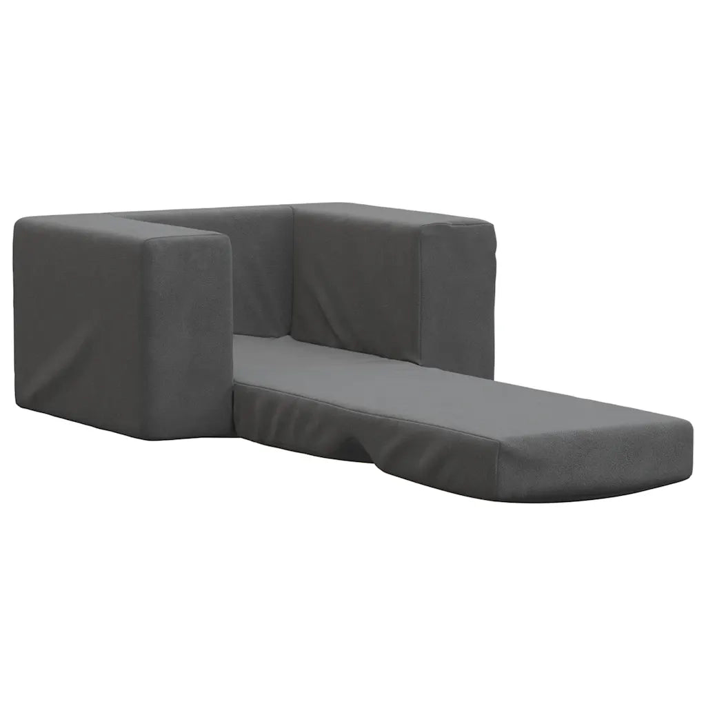 Divano Letto per Bambini Antracite in Morbido Peluche 4104786