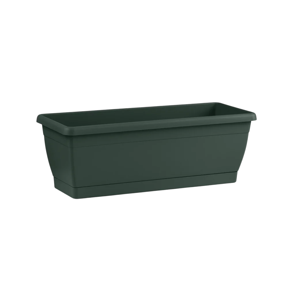 VASO fioriera CASSETTA da BALCONE Roxanne con sottovaso 40cm Veca VARI COLORI Color: VERDE FOREST