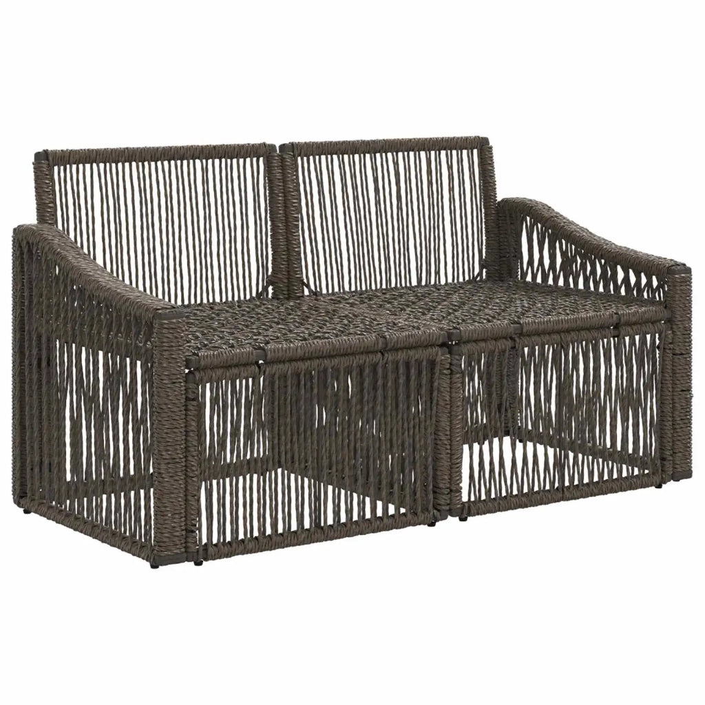 Divano da giardino 2-Numero di posti Grigio polyrattan 42026708