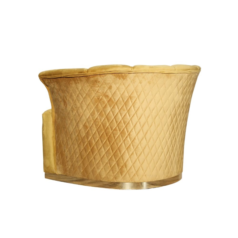 Poltrona Argentario 90x85x70 cm in Velluto Berger mostarda