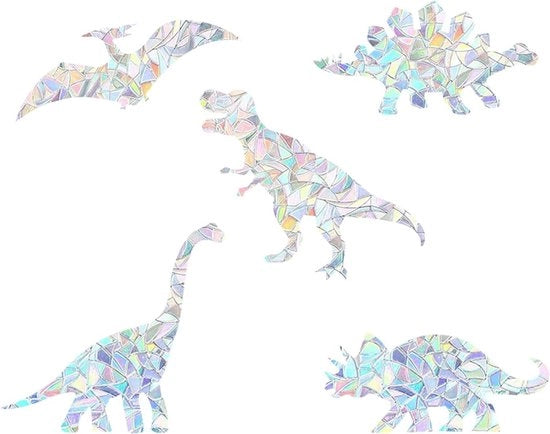 Decorazione per finestre con disegno di dinosauro - Adesivi statici non adesivi per vetro - Film in vinile per decorazioni di casa per porte scorrevoli finestre - Prevenzione colpi di uccelli.