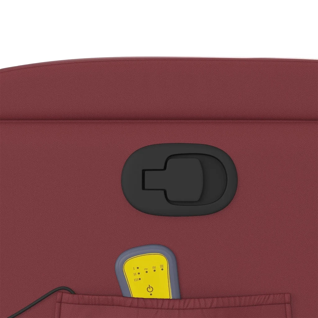 Poltrona Massaggiante Reclinabile Rosso vino in Similpelle 372514