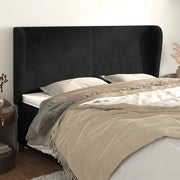 Testiera ad Orecchio-Testata con Orecchie Nera 203x23x118/128 cm in Velluto 880974