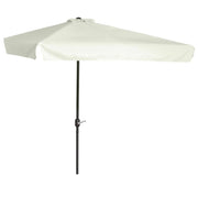 OMBRELLONE SEMICIRCOLARE DA TERRAZZA E GIARDINO CON MANOVELLA, 230X130X249CM, CREMA