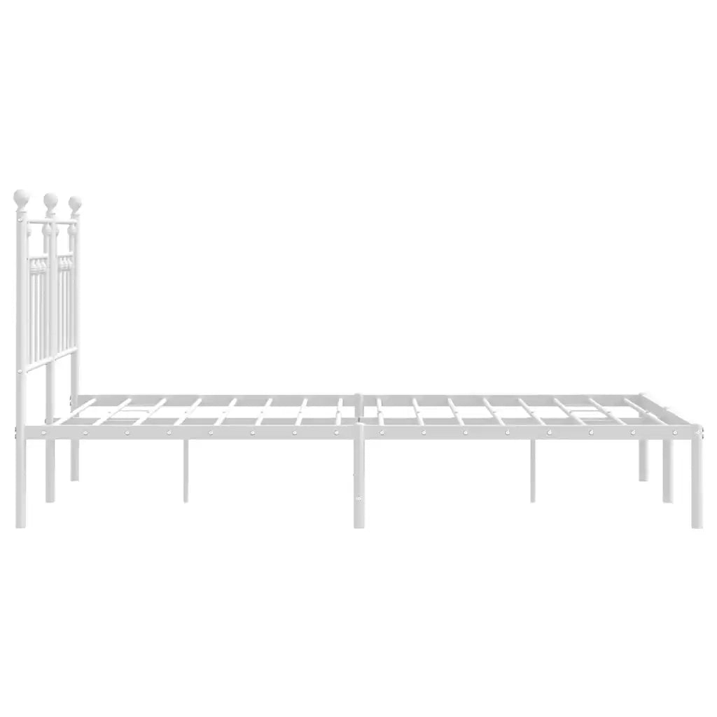 Giroletto con Testiera-Struttura Letto con testiera Metallo Bianco 140x190 cm 536185