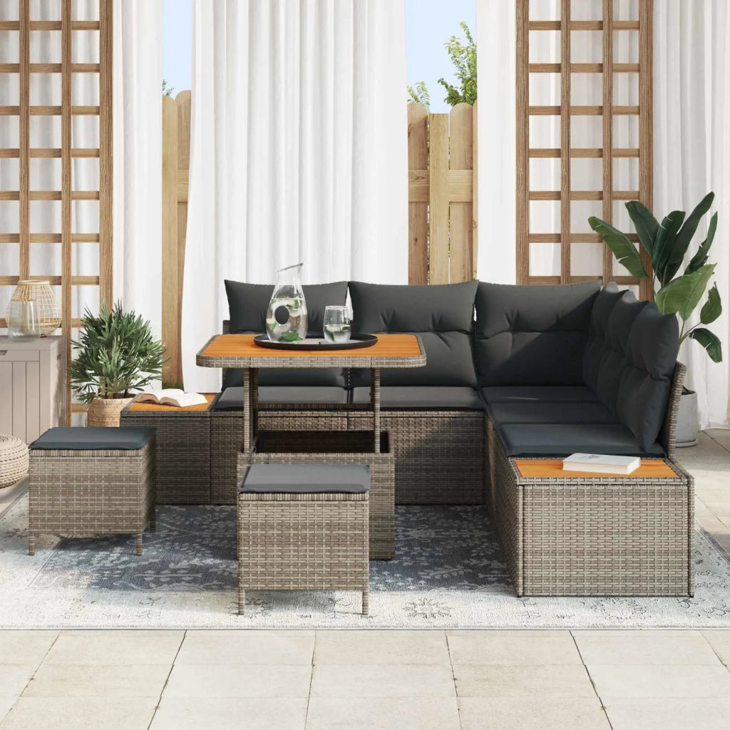 Set Divano da Giardino con cuscino 8 pcs Grigio 3363303