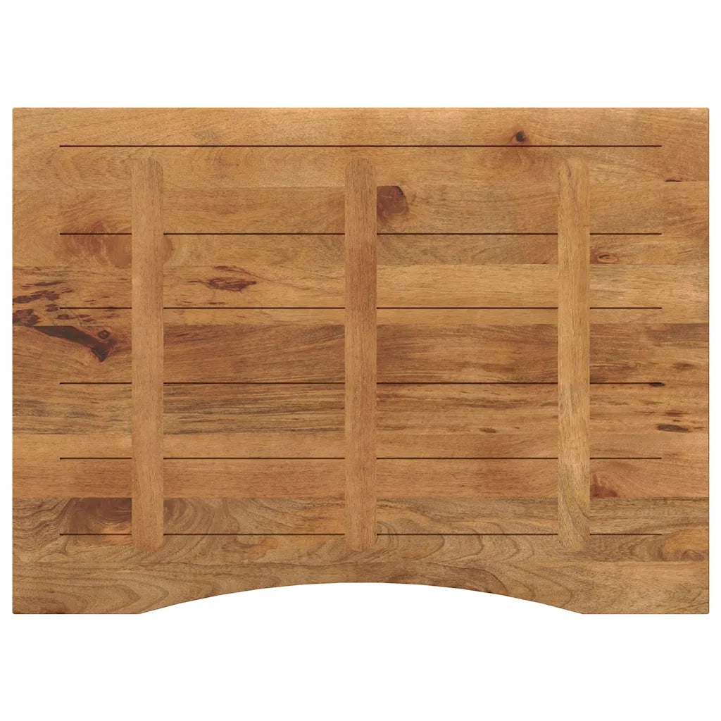 Piano Scrivania con Curva 110x80x2,5cm Massello Grezzo di Mango