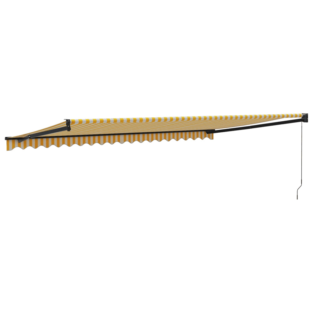 Tenda Sole Retrattile Gialla e Bianca 5x3 m Tessuto e Alluminio 3154460