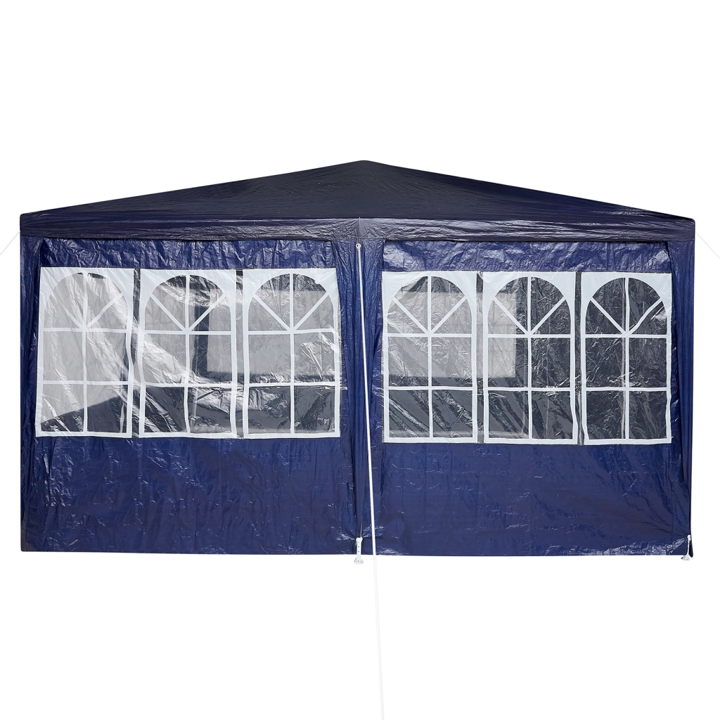 Tenda da festa con 12 pareti laterali blu 8x4 m PE