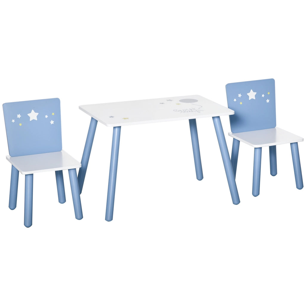 Tavolo per Bambini con Sedie ¨C zephmum ¨C 60x40x43 cm Bianco e Azul