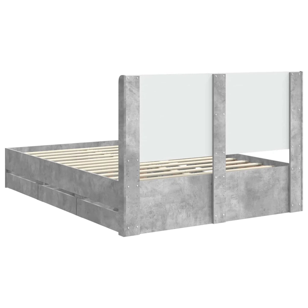 Struttura del letto con stoccaggio e testata Grigio Cemento 3413932