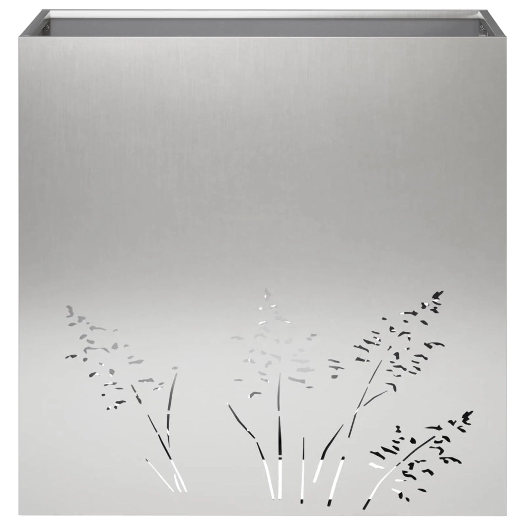 Vaso da giardino 2 pz Argento 50 x 30 x 49 cm Acciaio Inox 8005815