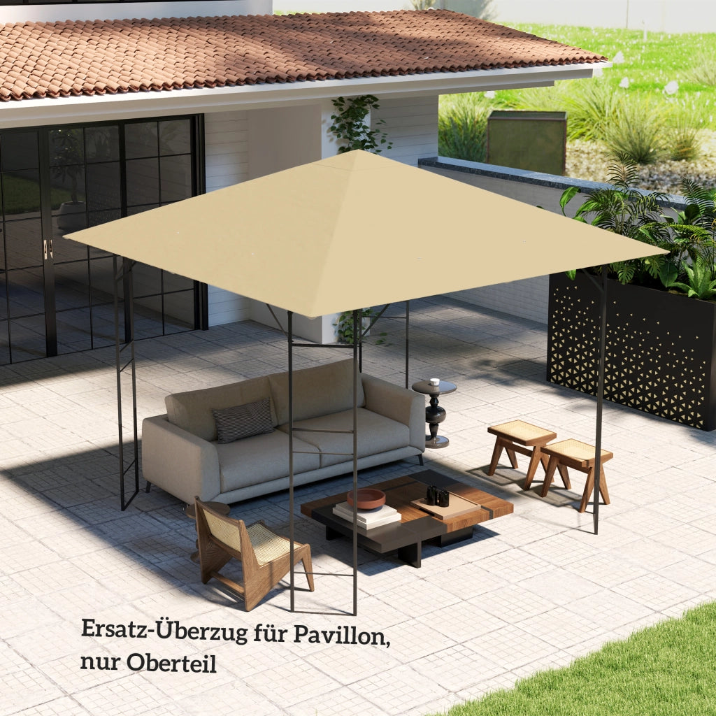 Copertura per gazebo 3x3 m impermeabile UPF30+ ¨C Minimal ¨C Tessuto Oxford 370g/m2 beige