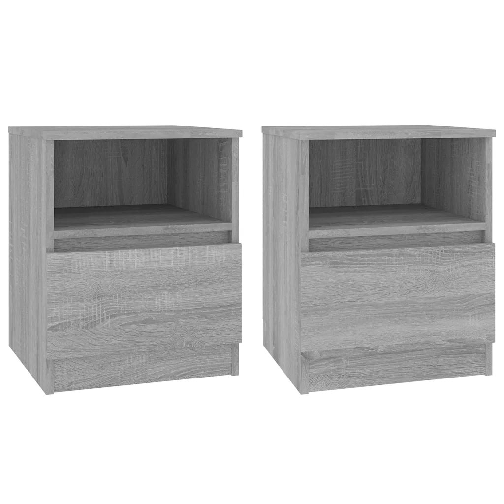 Comodini 2 pz Grigio Sonoma 40x40x50 cm in Legno Multistrato 815819