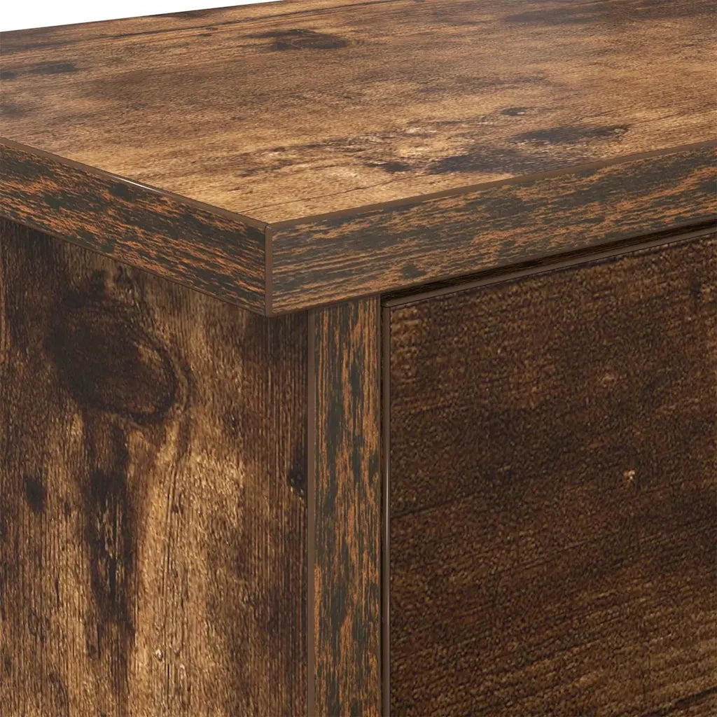 Appendiabiti a muro con lo scaffale Rovere fum¨¦ 80 x 20 x 30 cm CFW9107519