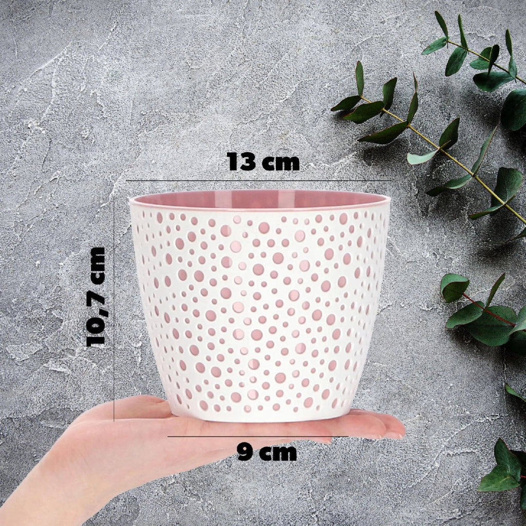 Vaso da fiori KADAX, Vaso da fiori, Vaso da fiori rotondo in plastica, 13 cm, rosa