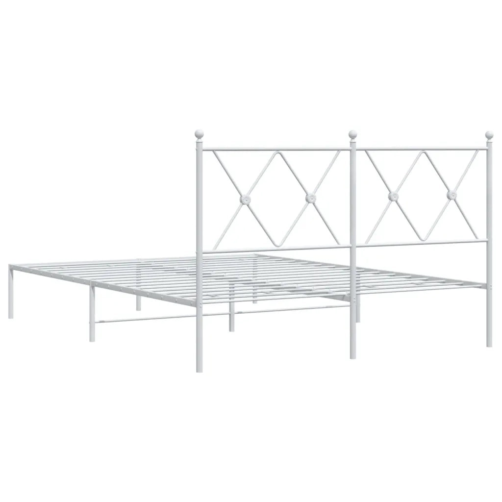 Giroletto con Testiera Metallo Bianco 135x190 cm