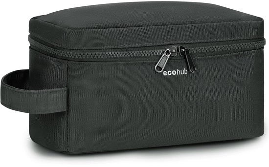 Toilette per uomini, toilette acqua resistente per viaggio, toilette con sacchetto asciutto/umido, borsa cosmetica per uomini con doppio cerniera, brevetto in corso (verde oliva)