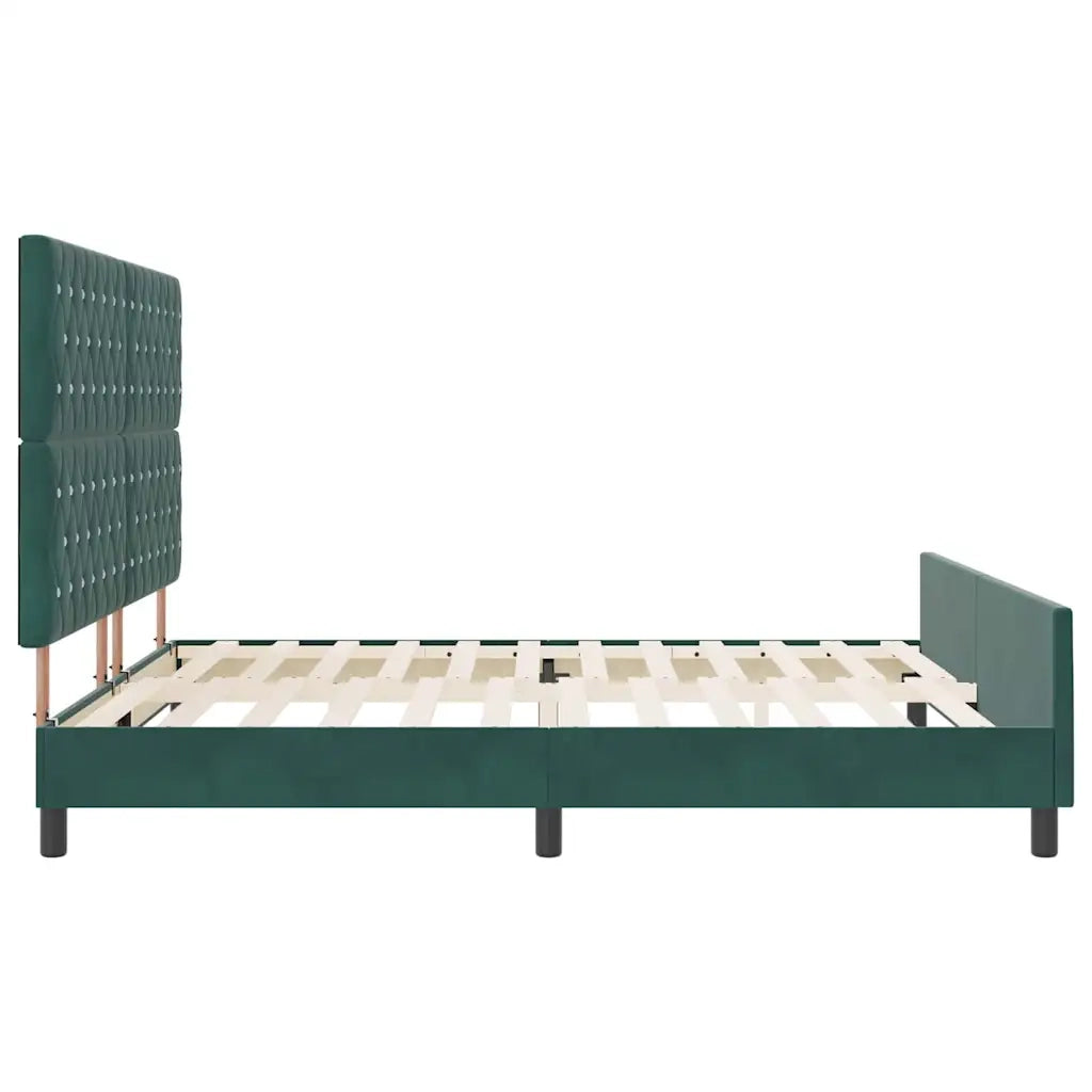 Letto a molle con testiera Verde Scuro 180 x 200 cm Velluto 3344894