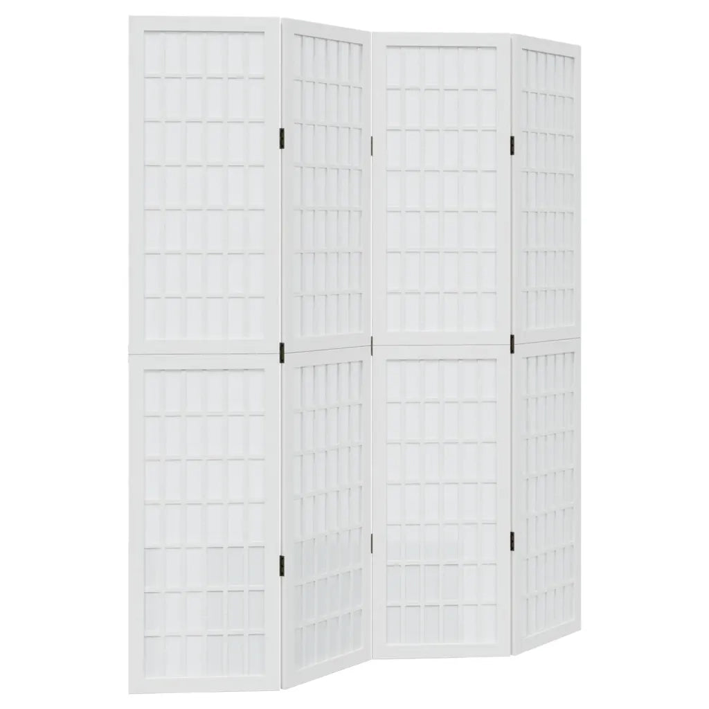 Divisorio Ambienti | Divider per stanze | Paravento 4Pannelli Bianco Legno Massello di Paulownia