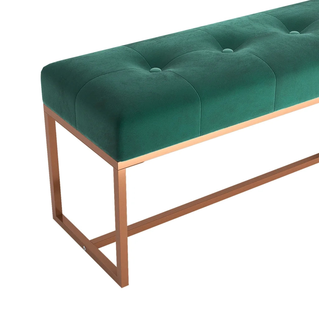 Panca-Sgabello Verde Scuro 110x36x45 cm in Velluto