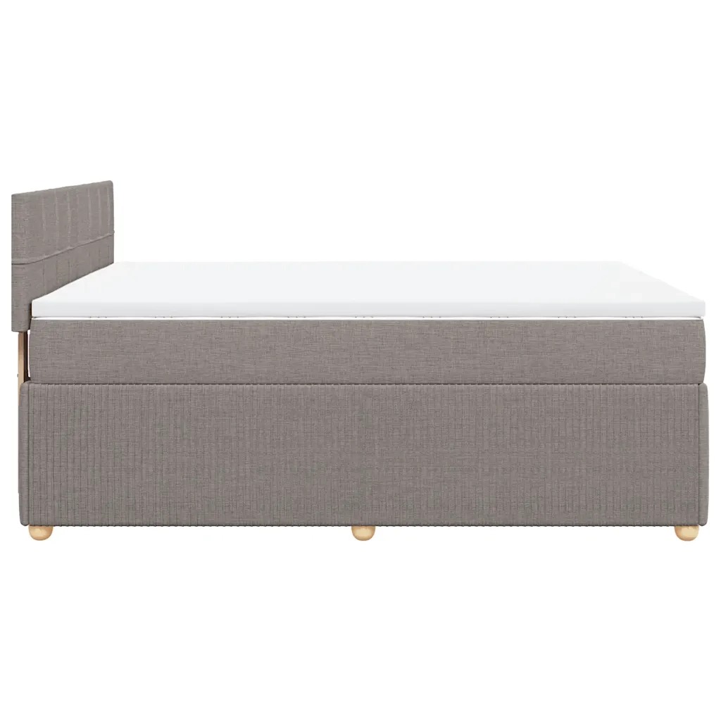 vidaXL Giroletto a Molle con Materasso Tortora 160x200 cm in Tessuto