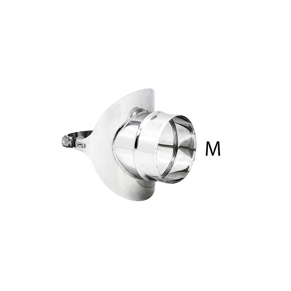Raccordo a sella da 130mm in acciaio inox aisi 304