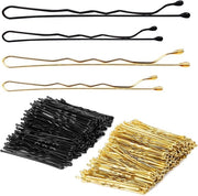 Set di Spilloni per Capelli 400 Unità - Mini Spilloni d'Oro/Neri - Antiscivolo/Decorativo - Per Bambini/Donne - Stile e Cerimonia - Progetto Resistenente al Calore - Spilloni per Capelli