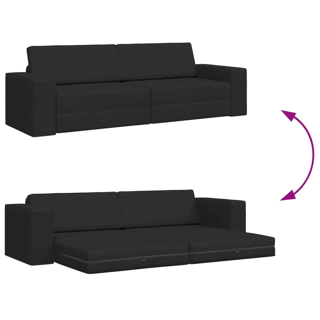 Divano letto | Sof¨¤ letto | Letto singolo Nero 245 x 78 x 77 cm Tessuto