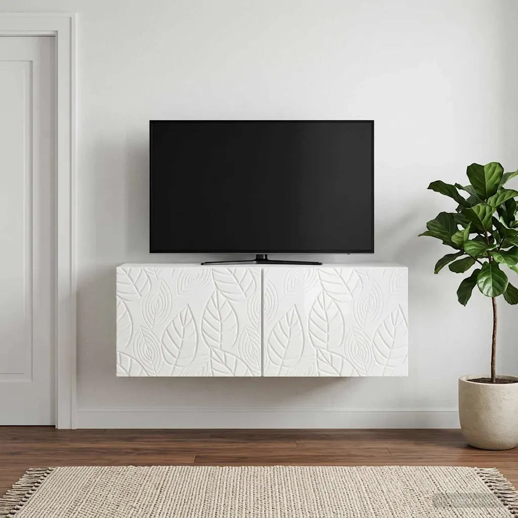 Mobile Porta TV da Muro 59,5 x 41 x 30 cm Bianco Lucido 898849
