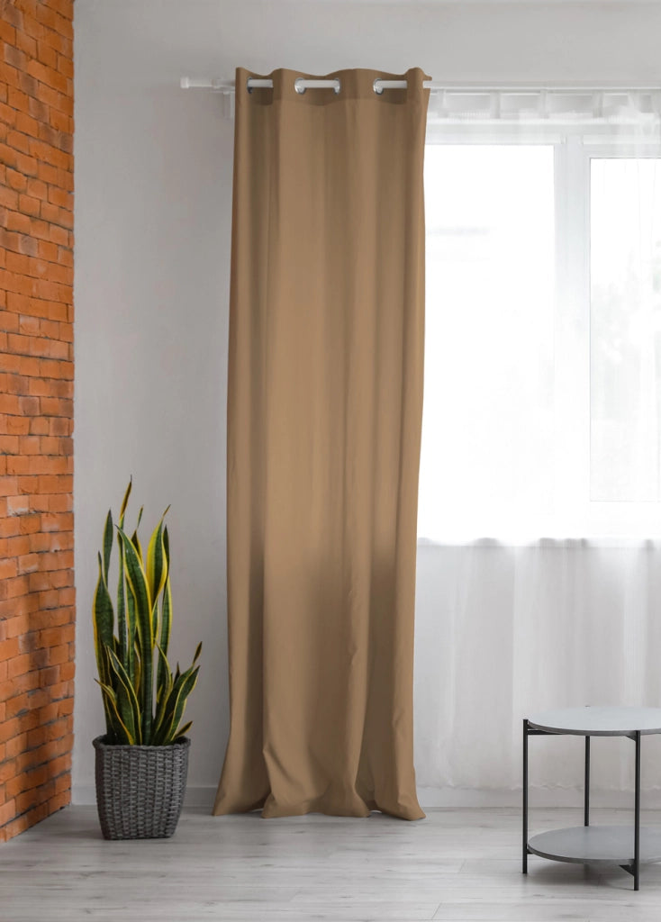 Tenda Semioscurante 140 x 290 Cm Moderne Con Occhielli  Tortora - 1 Tenda