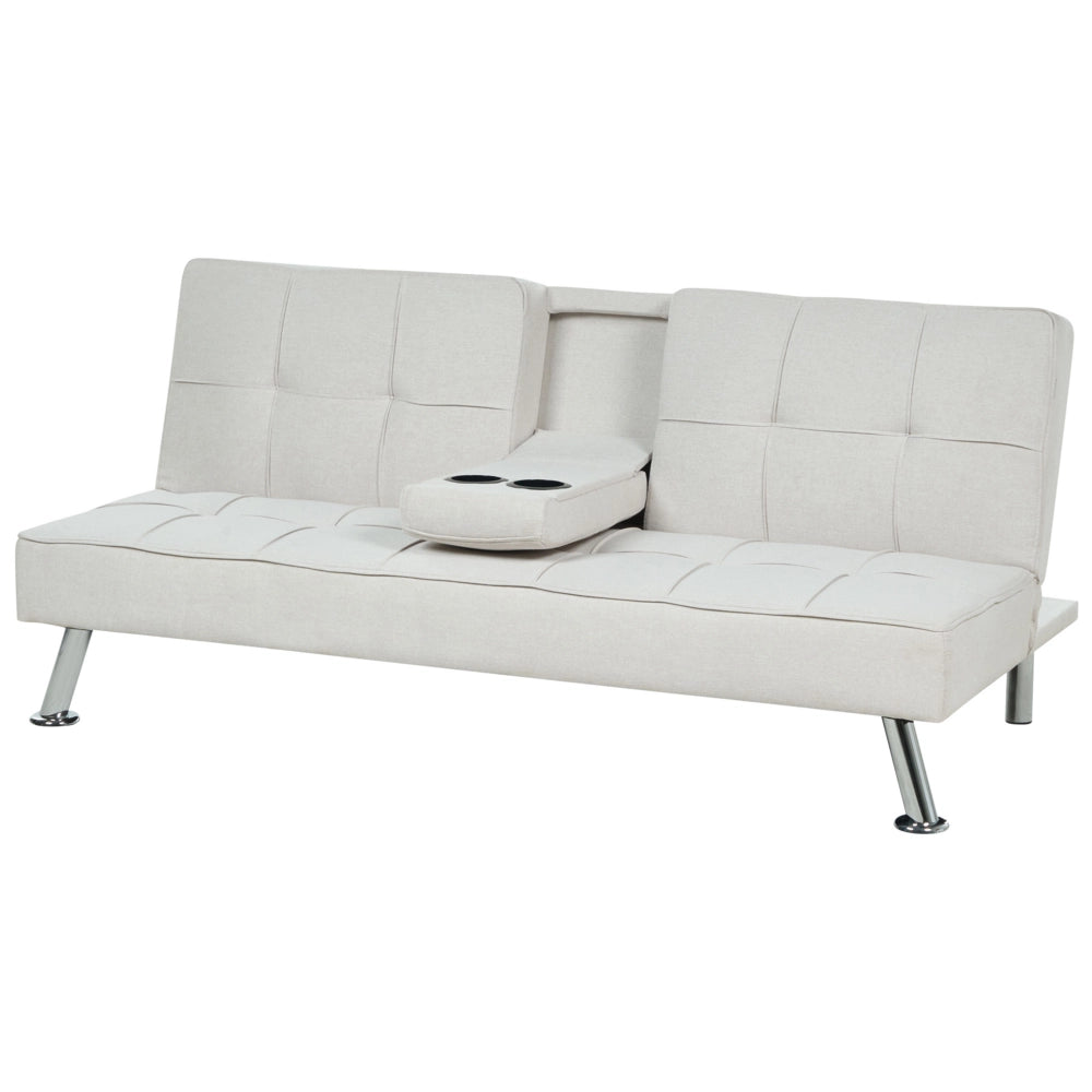 Divano letto a 3 posti moderno in tessuto di colore beige salotto elegante stile moderno