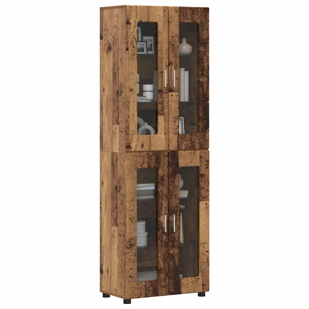 Credenza | Madia | Buffet da pranzo | Armadio da pranzo con lo scaffale FLORIN Legno vecchio 60 x 35 x 182 cm