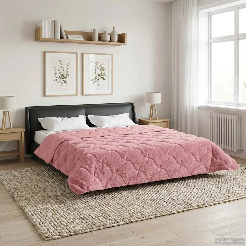 Piumone | Duvet Completo Annuale Trapuntato Rosa 220 x 260 cm