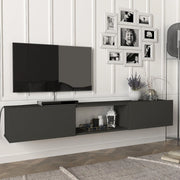 Mobile TV da Parete Paltamo Armadietto Pensile con Ante a Ribalta 180 x 31 x 29,5 cm Antracite [en.casa]