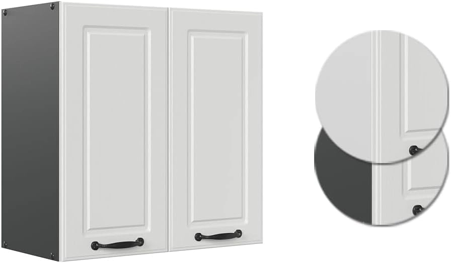 Pensile da cucina R-Line, Bianco casa di campagna, 60 cm, per la libera combinazione all'interno di sistemi cucina modulari