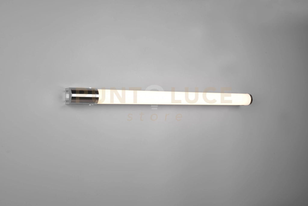 PIERA H2O APPLIQUE LED 16W 1650lm, 3000K BORDO CROMO CON PRESA CORRENTE ED INTERRUTTORE IP44 L. 79CM