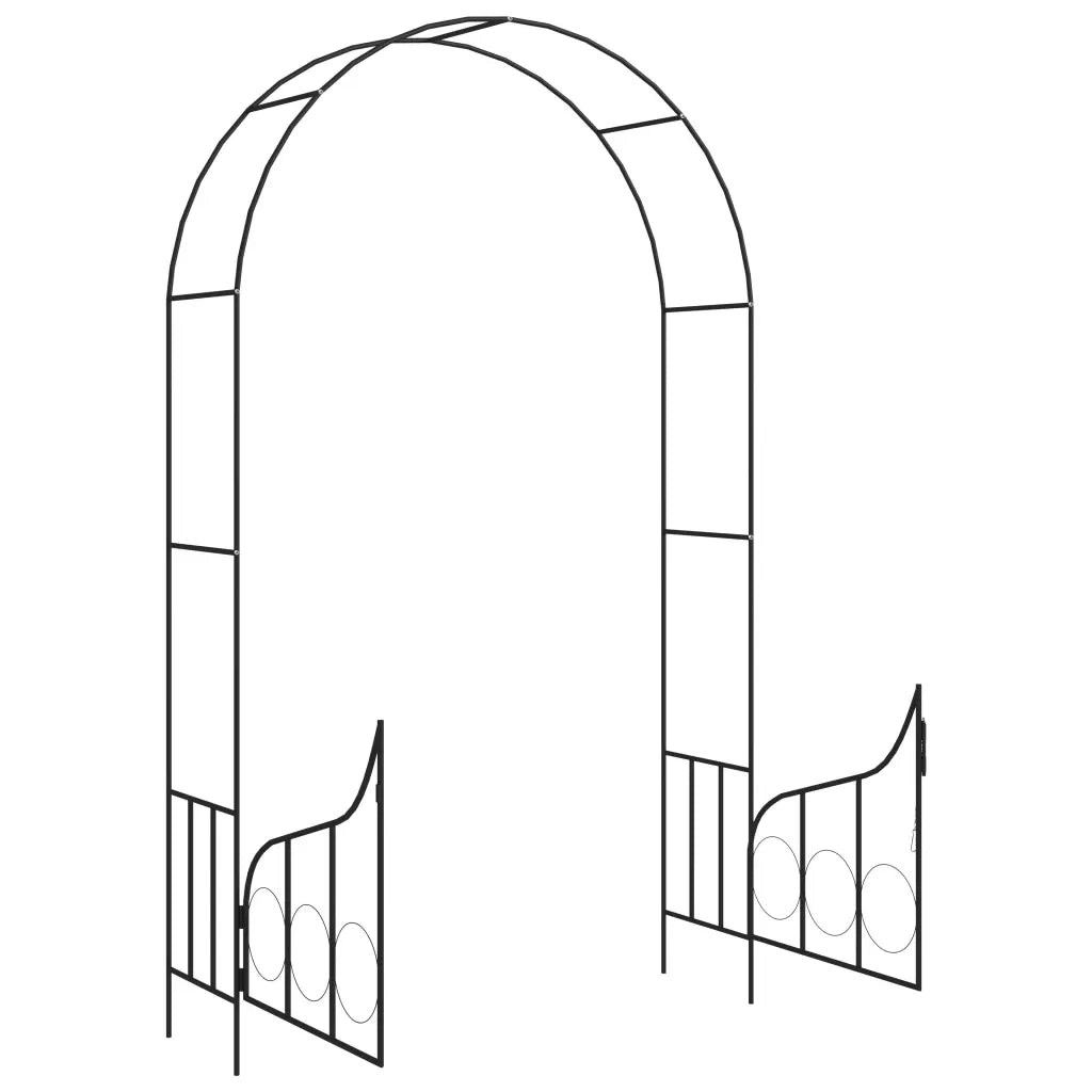 Arco da Giardino con Porta Nero 138x40x238 cm in Ferro  cod mxl 76445