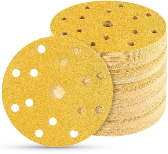 Schijve per schiacciapensieri 150 mm con carta abrasiva mista 50 pezzi per schiacciapensieri esentrici - Materiale abrasivo duraturo e efficace
