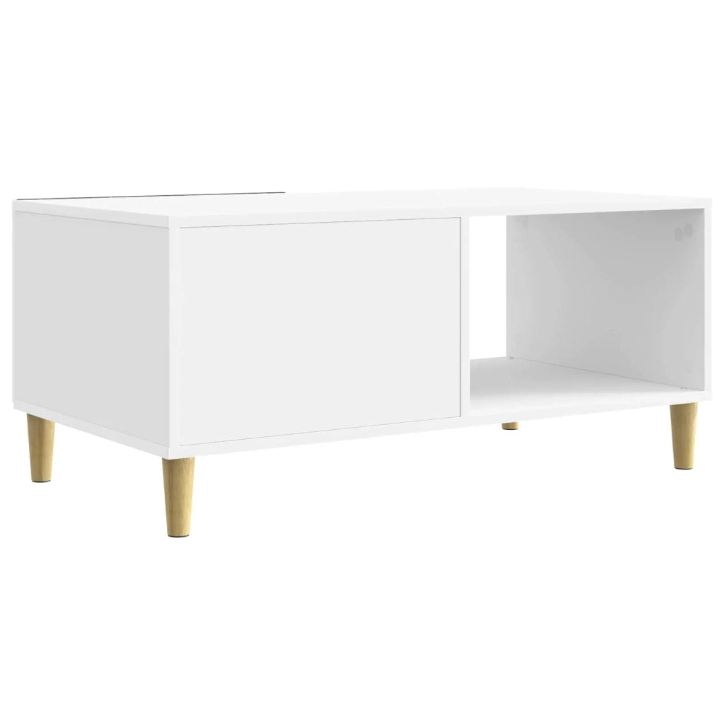 Tavolino da salotto Bianco Lucido 90 x 50 x 40 cm